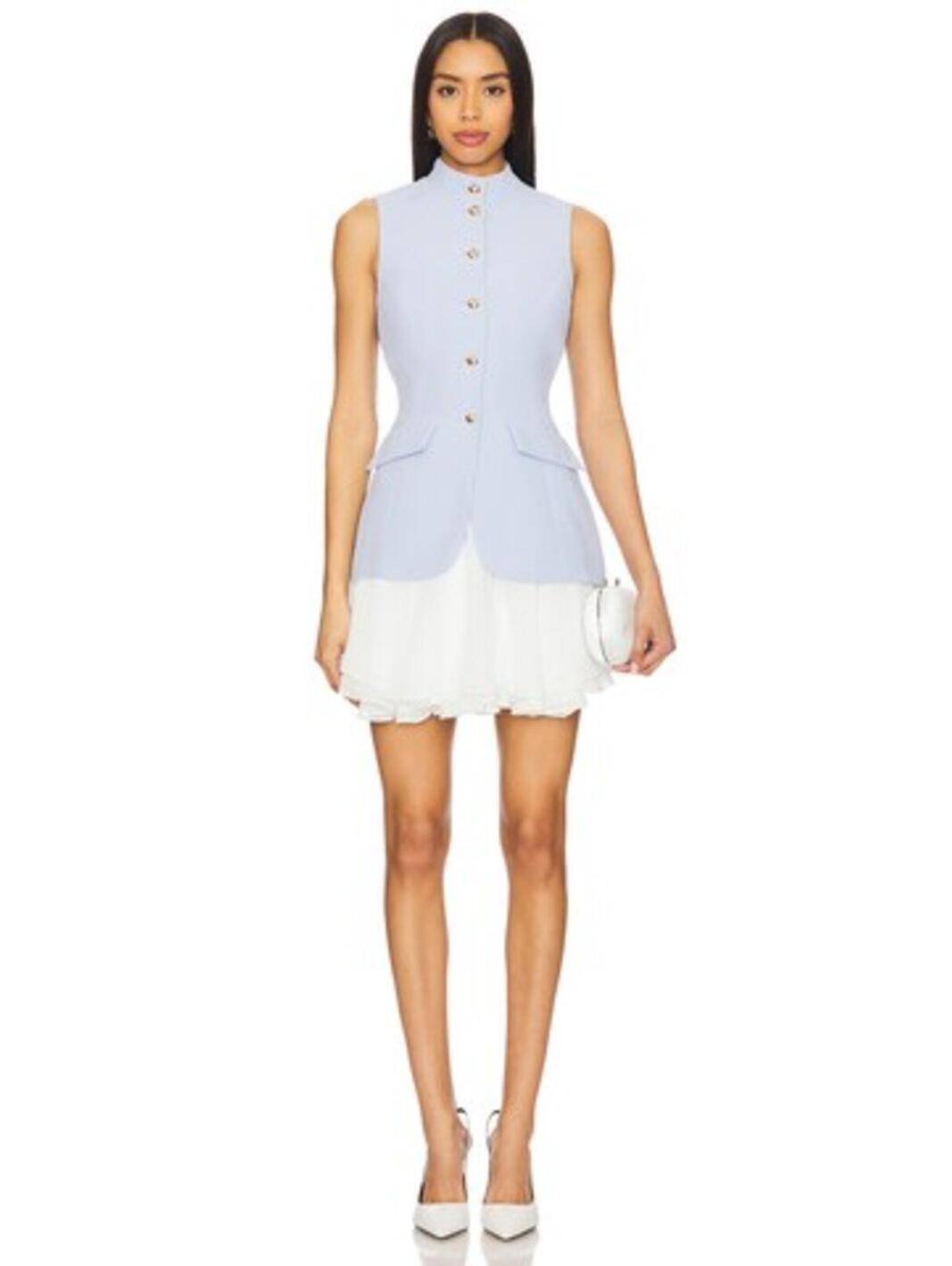 Amanda Uprichard Justine Dress In Arctic & Ivory